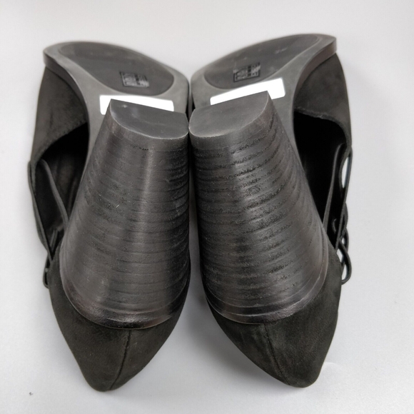$235 EILEEN FISHER Nikki Peep Toe Sandal Booties Block Heel Black Leather 9.5 - Picture 7 of 10